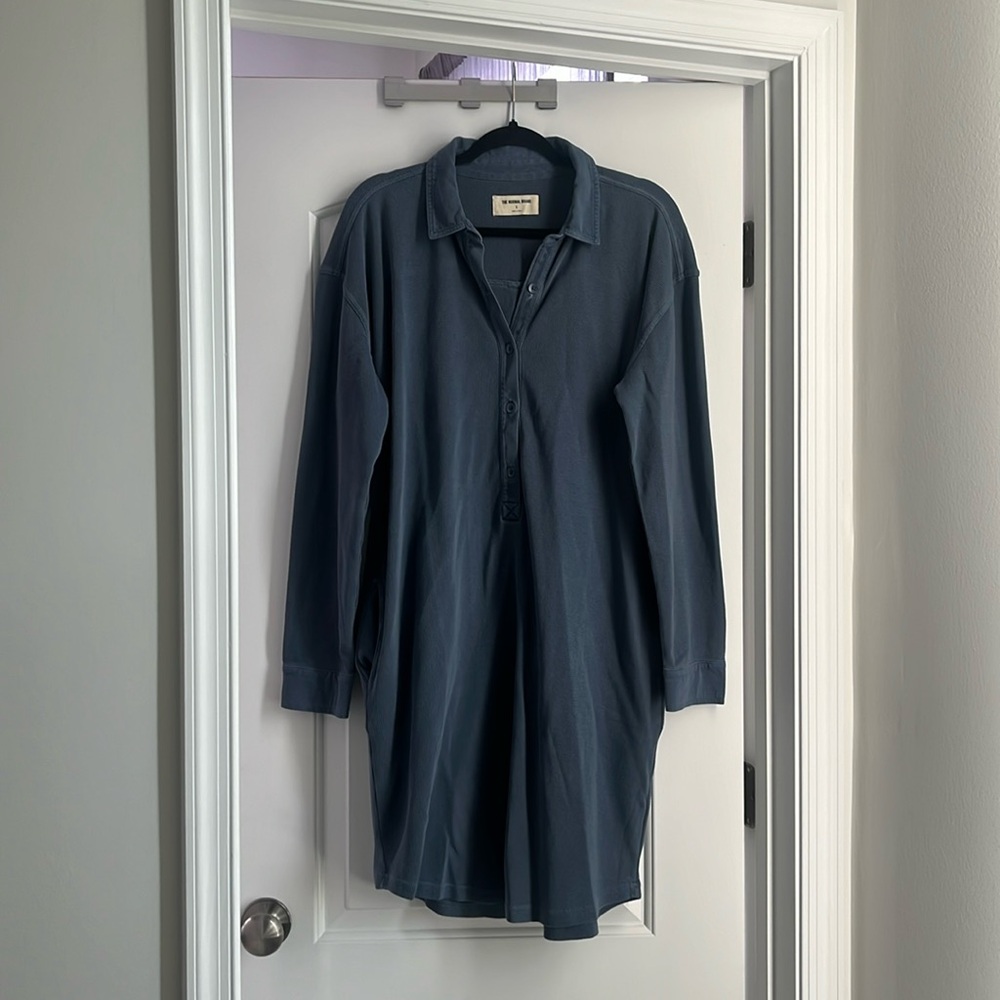 Grey/blue polo dress from the Normal Brand. Knee length. Size L